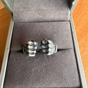 GTHIC FIST OF POWER STERLING
SILVER RING silver or Titanium